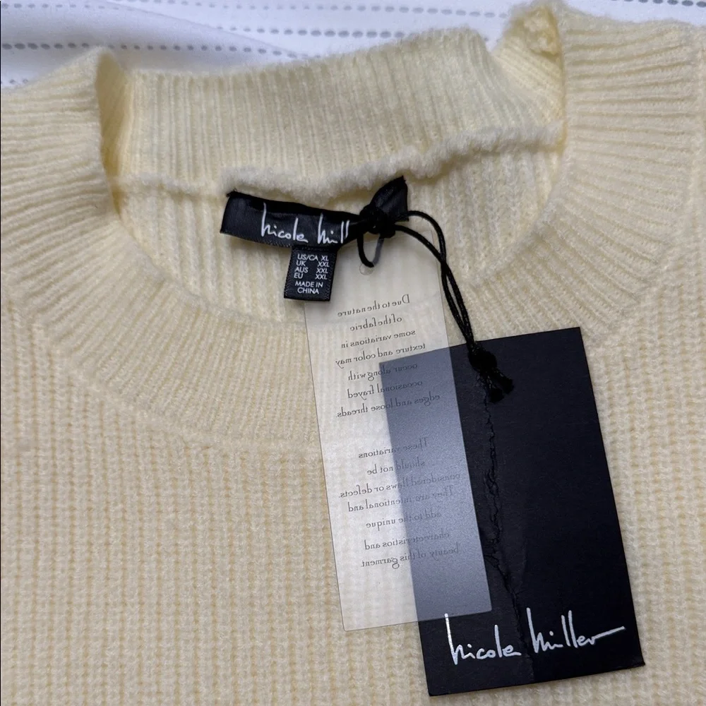 Nicole Miller Cream Fringed Sweater - Picture 2 of 6